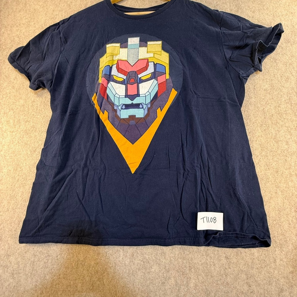 Voltron Legendary Defender‎ T Shirt Mens XL Navy Blue Level Up Plus Graphic Tee
